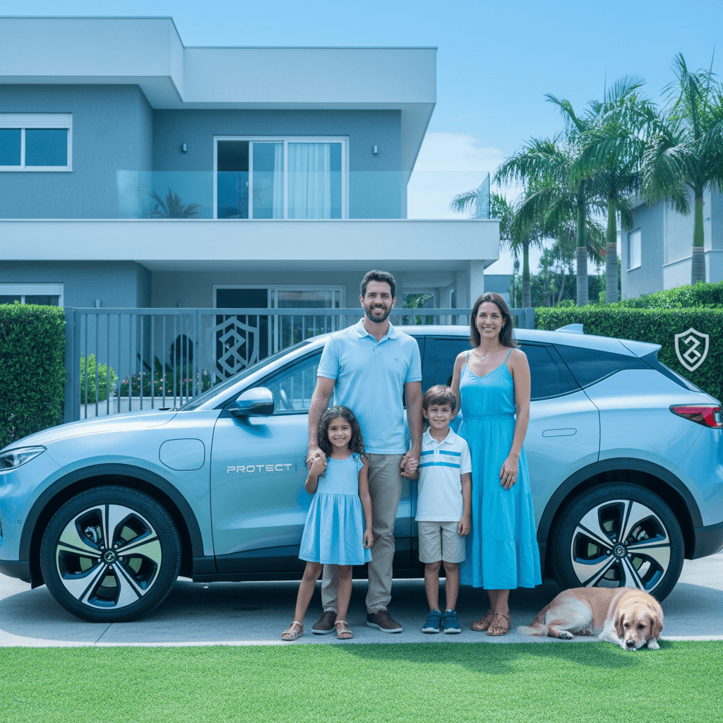 Ilustração de processo em três etapas da jornada de seguro